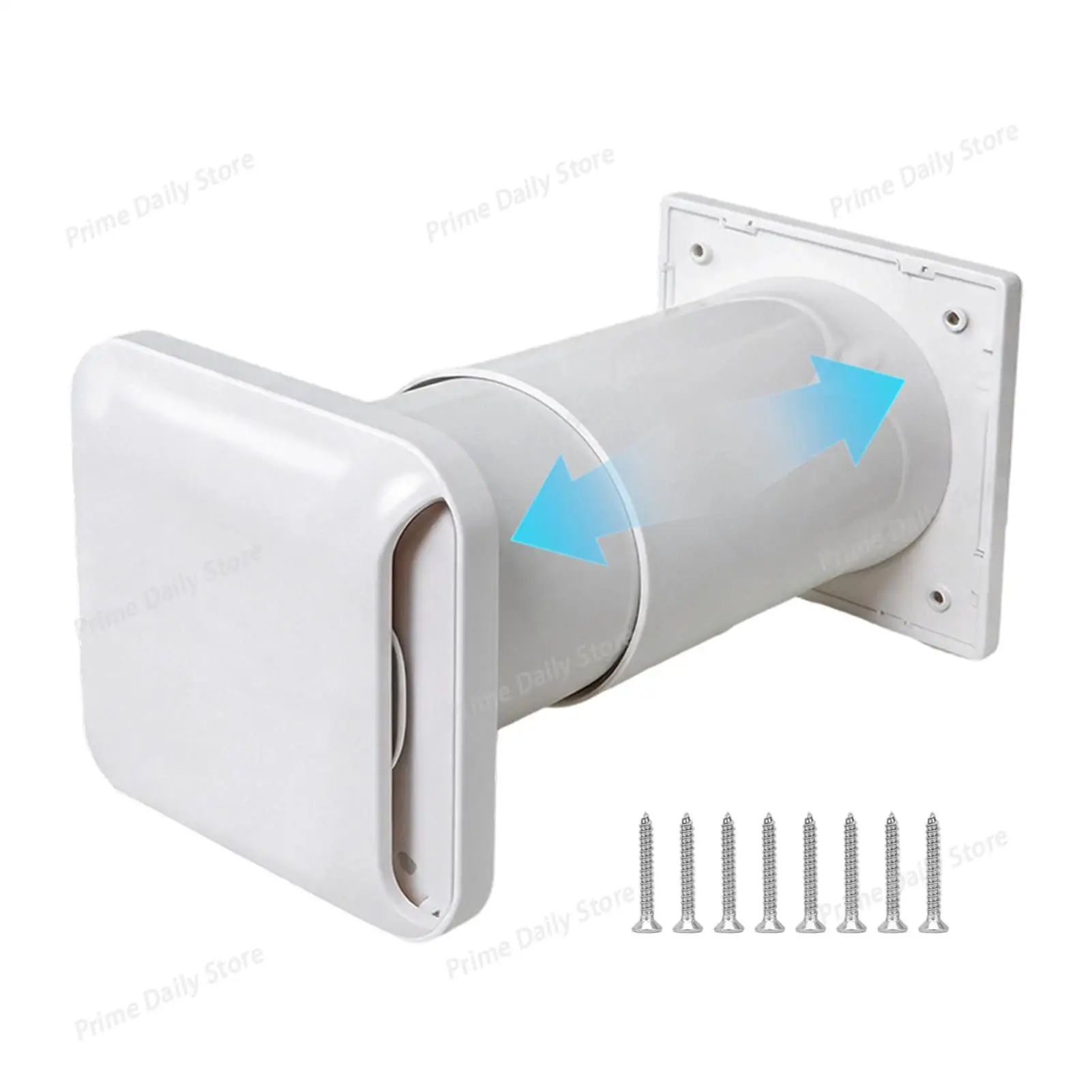 Adjustable Wallmounted Air Vent Assembly Through-wall exhaust intake fitting equipped with rainproof shutters and filter screens