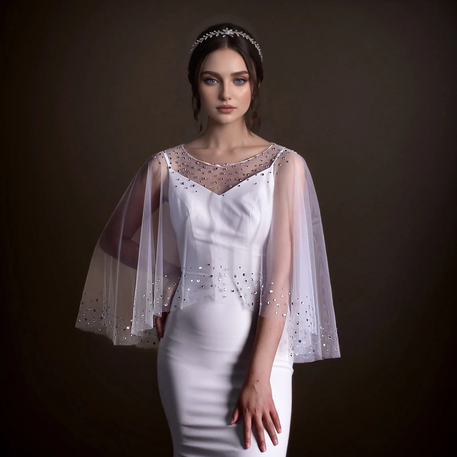 

MZB34 Искрящие свадебные болеро, короткая куртка, топ со стразами и бисером, свадебные накидки, женская вечерние шаль, простые свадебные аксессуары