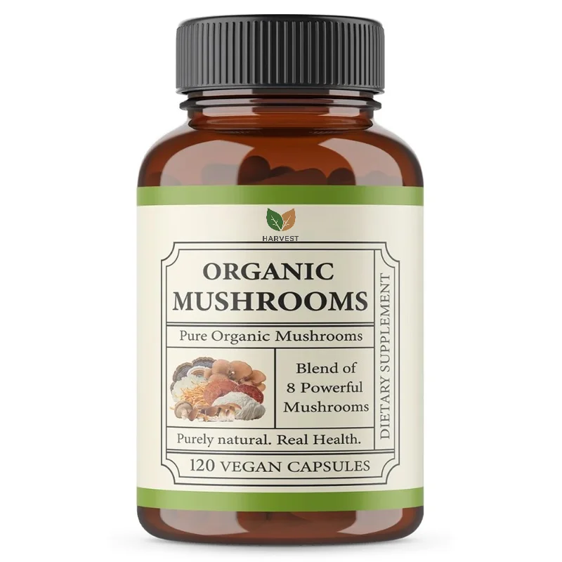 Mushroom Extract Capsules - 8 in 1 Immunity Blend - Turkey Tail, Maitake, Shiitake, Cordyceps, Snow, Lion’s Mane, Reishi, Chaga