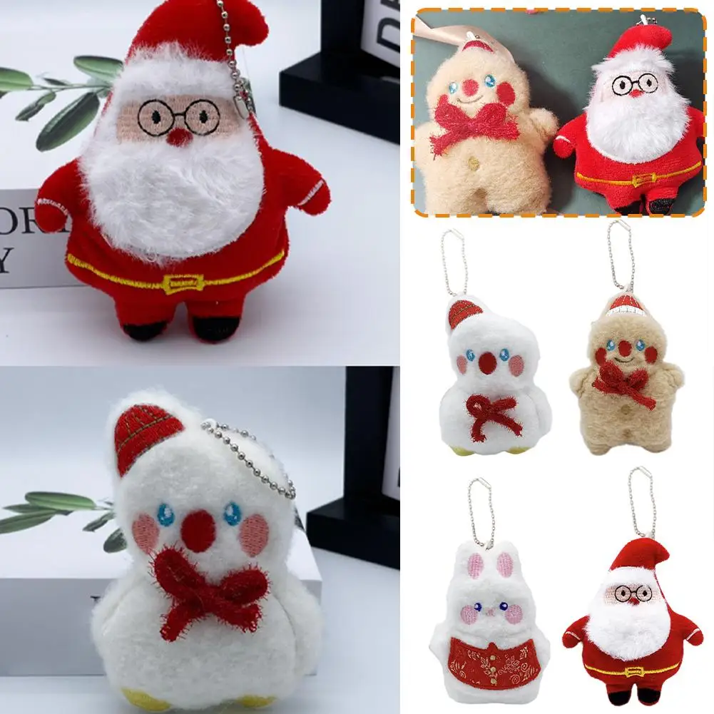 Cute Cartoon Plush Christmas Series Doll Ornaments Decoration Doll Gifts Backpack Pendants Santa Doll Plush Hanging Creativ O0L8