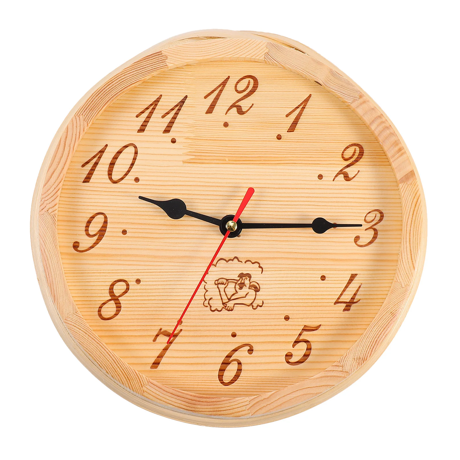 

1pc Wooden Clock Wall Hanging Decorative Timer For Sauna Room Steam Room Heat Humidity Resistant Sauna Equipment Wall Clock