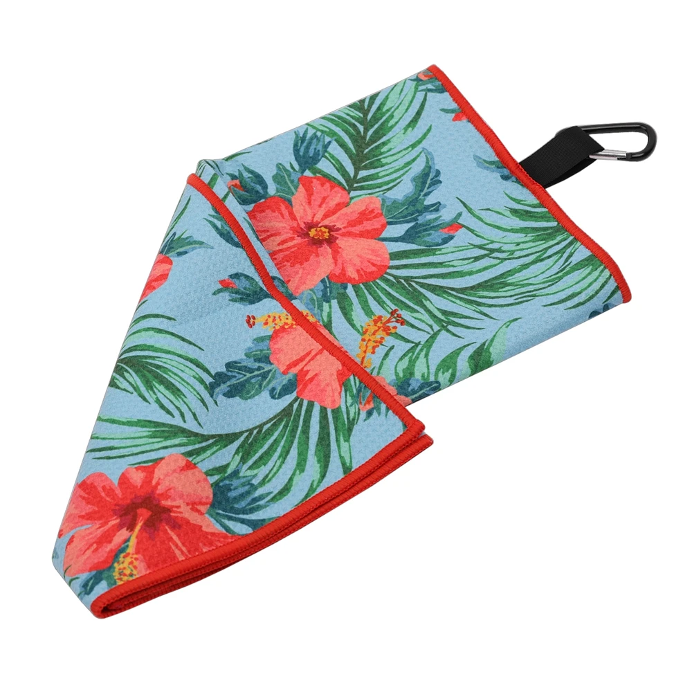 Golf Club Cleaning Tool Microfiber Waffle 2 Sides pattern Full Sublimation two-sided Double-Sided Golf Towel