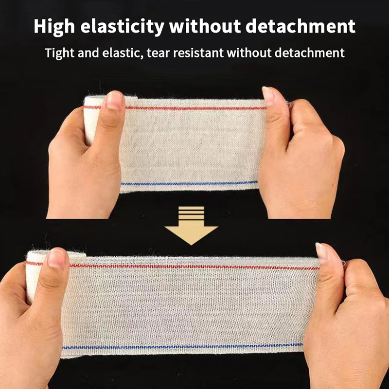 1 rouleau de bandage de Compression élastique, 7.5cm X 4.5m, avec crochets, bande de soutien pour Sport athlétique, pour cheville, poignet, bras, jambes, premiers secours