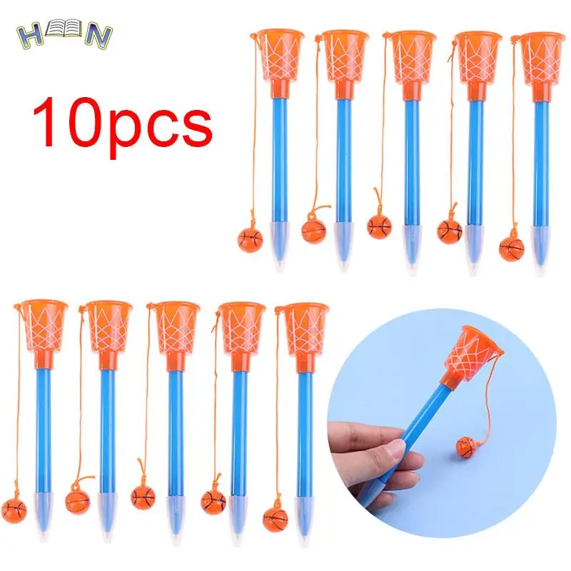 10 Pcs Basketball Hoop Pen Basketball With Blue/black refill Kids Basketball Novelty Pen Pen Pad Sports Party Gift For Sports