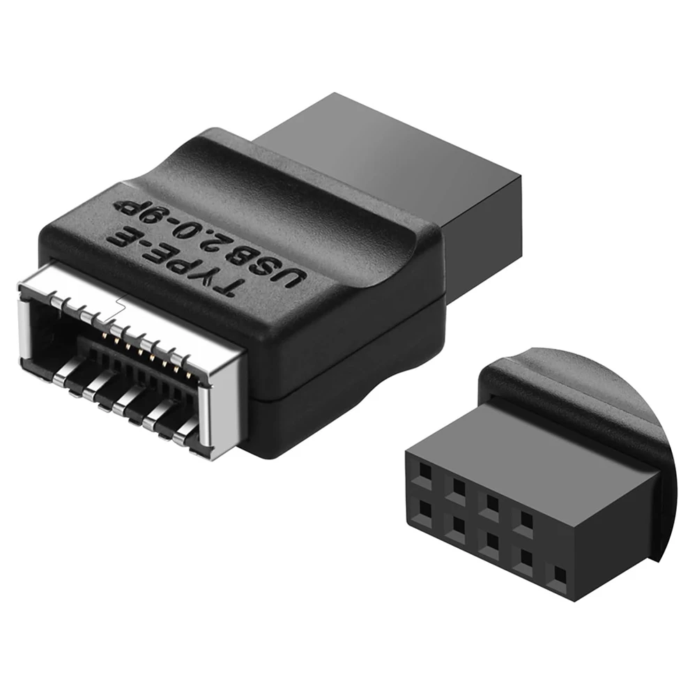 

Front Panel USB 2.0 9Pin to Type-E Motherboard Header Extension Adapter 9Pin Female to Type E Socket Front Connector Converter