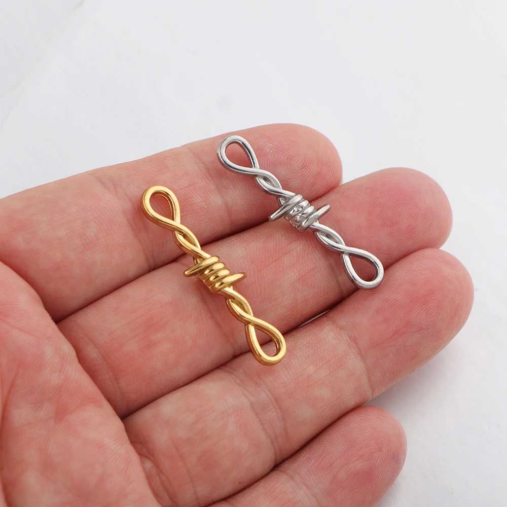 20pcs/lot Stainless Steel Thorns Connector Infinity Pendant 3D Gothic Knot Charms DIY Necklace Bracelet Earring Jewelry Making
