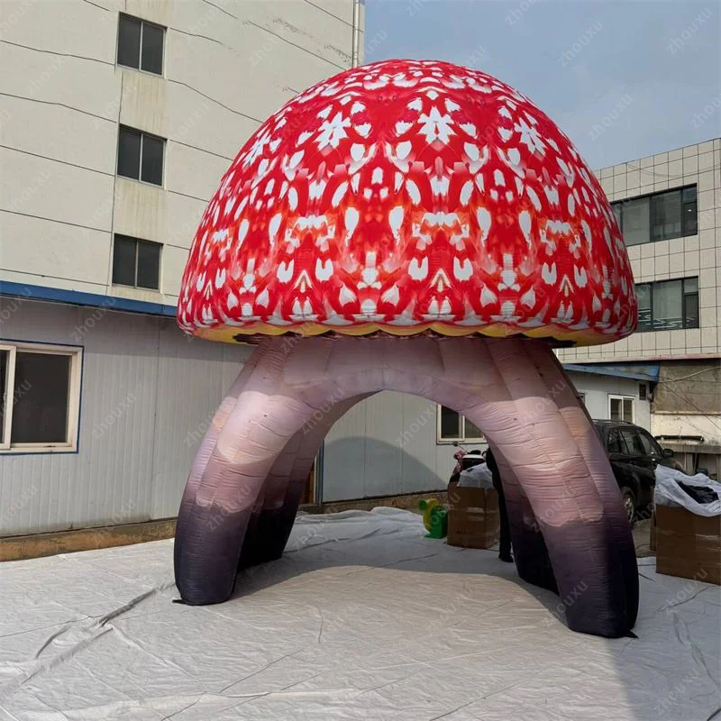 Aufblasbarer Pilz-Eingangstunnel, pilzförmiges Sonnenschutzzelt für Musikparty-Dekorations-Requisiten