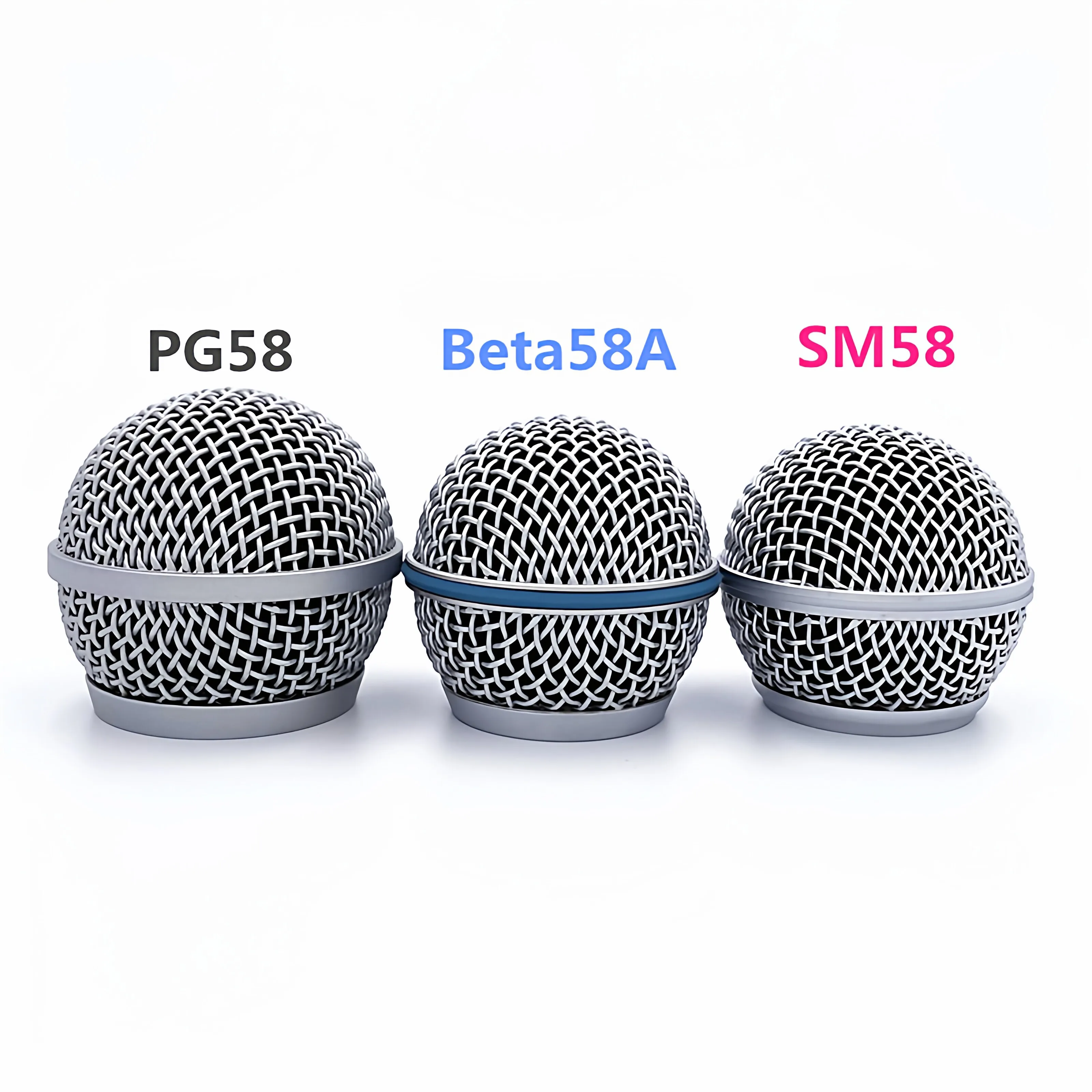 シュアー用マイクグリル交換アクセサリー、slx24、sm58、pg58、beta58a、pgx2ワイヤレスマイクに適合、メッシュマイクヘッドカバー