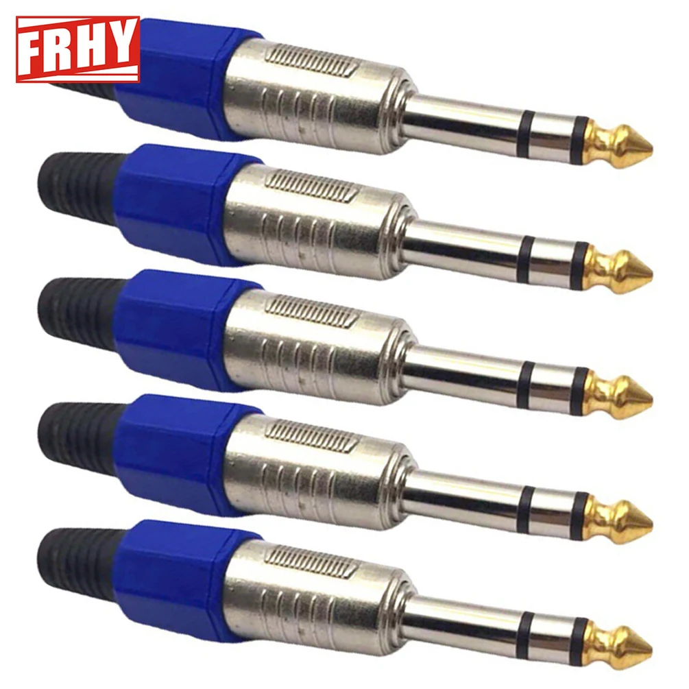 5 قطعة 6.35 مللي متر (1/4 ") الغيتار الصوت كابلات الموصلات أحادية مقبس استريو 6.5 مللي متر مكبر للصوت ميكروفون التوصيل برو-الصف نقل الإشارة #1