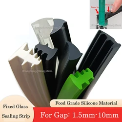 1/2/3M Silicone rubber Door Window Slot Gap Fixed Glass Sealing Strip For Sliding Aluminum Alloy Doors Windows Gap Filler Strips