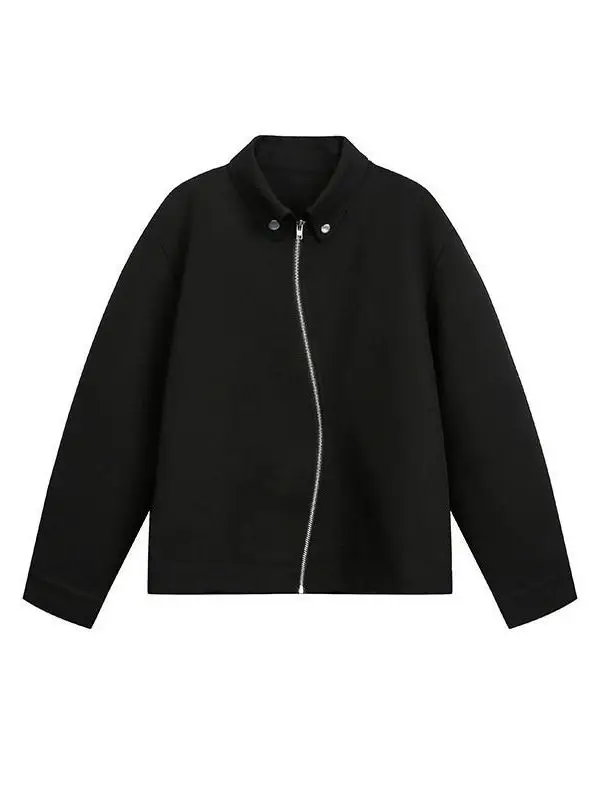 

American Sle S Zipper Bla Jaet Men's Trendy New Winter Loose Unique Design Haome ort Top Warm Casual Outerwear