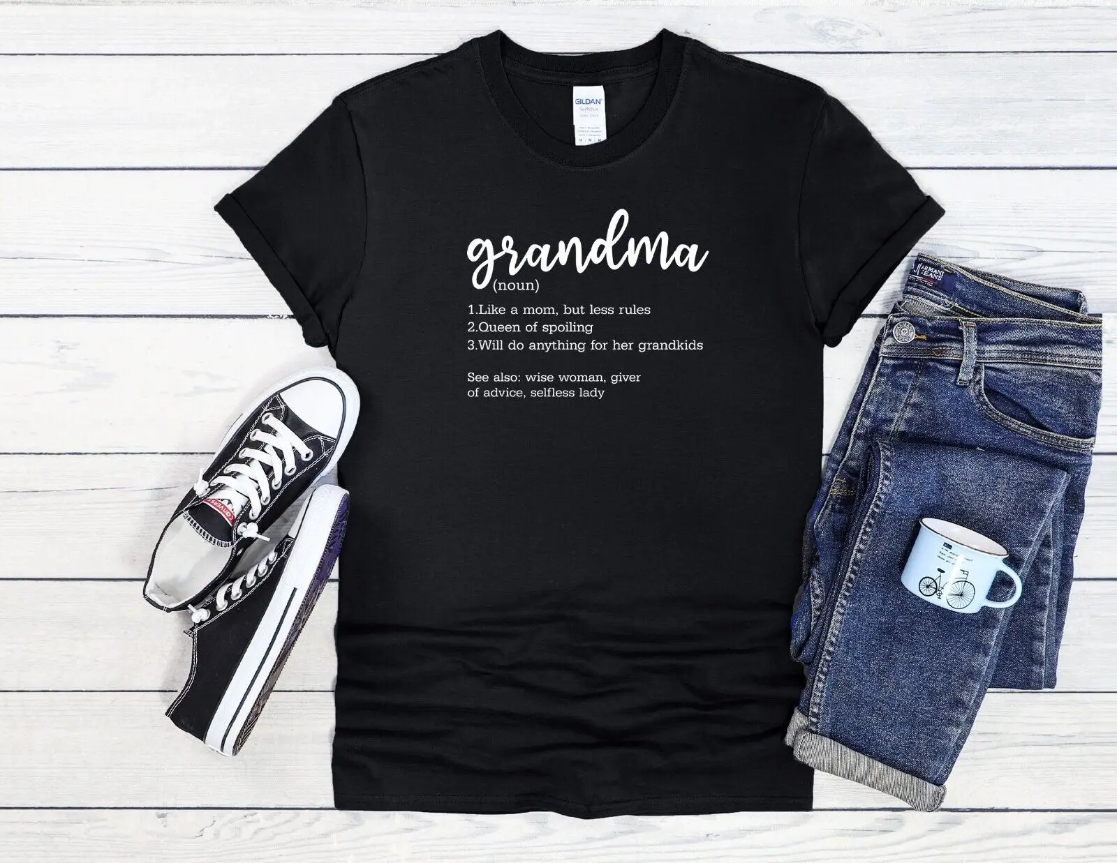 Grandma Definition Jute Bag Baseball T Shirt Top 3378