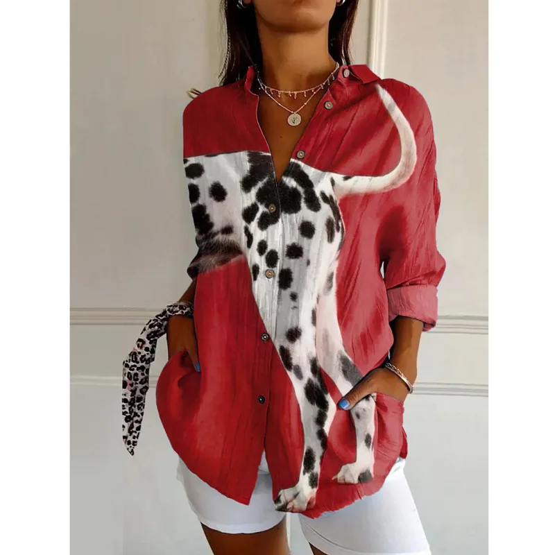 3D Leopard Pattern Printed T-shirt Women Summer Trend Half Sleeved American Trend Row Multi Button Cardigan Half Sleeved Top New