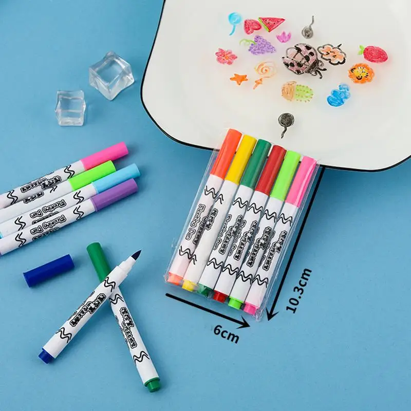 New Magical Water Floating Pen Sets Interesting Whiteboard Pen Multi-Colors Kids Educational Drawing Creative Floating Pen Kit