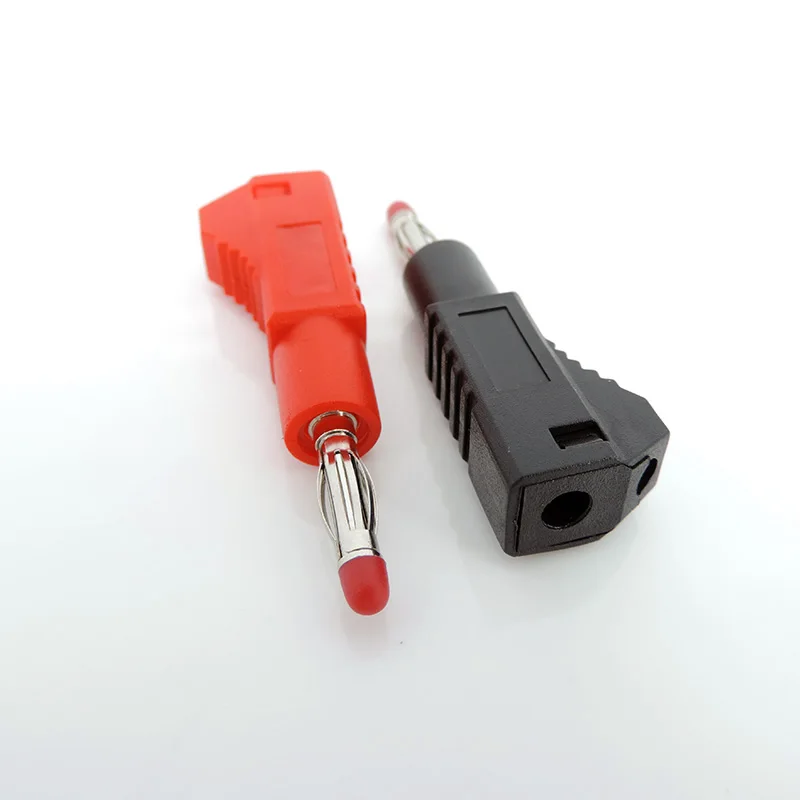 

red black nickel-plated copper 4mm stackable banana connector plugs socket inserted activity continued retractable sheath cable