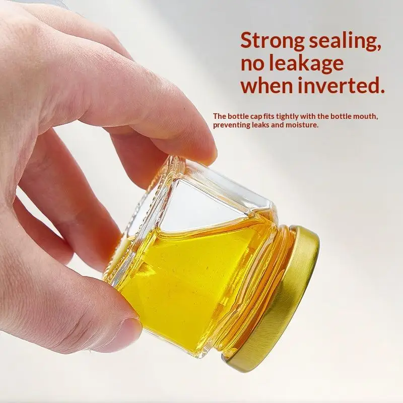 Mini  Jars Hexagon Shape with  Lid for Homemade Honey Spices Jam Wedding Party Favor Gift Containers