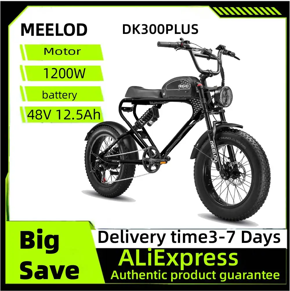 

MEELOD DK300PLUS adult E-bike 1200W 48V 12.5Ah battery commute Electric Bike,20-inch Fat Tire E-Mountain bike