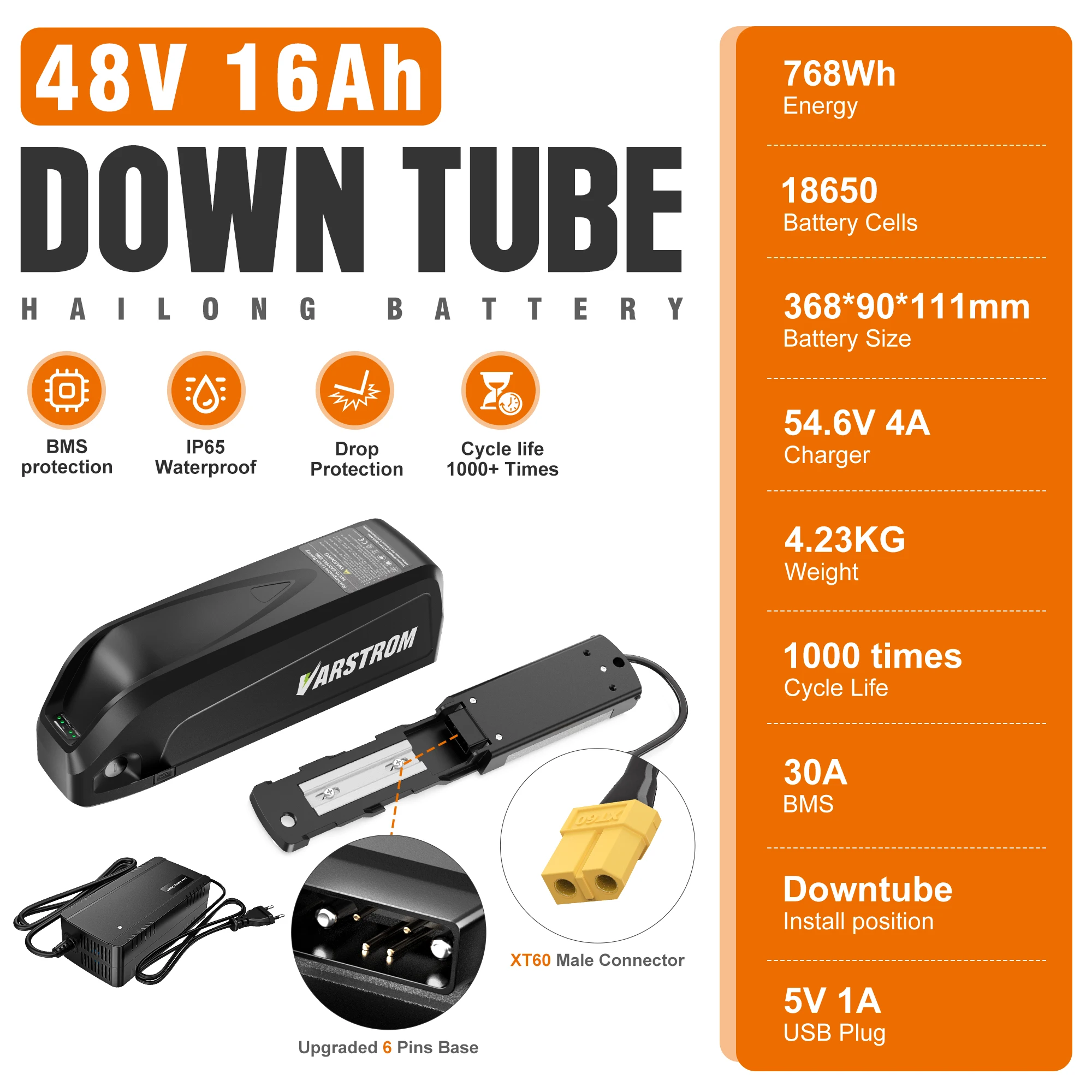 [EU Voorraad] Hailong Elektrische Boot Batterij 48 V 16/20/13AH 52 V 20AH 21700 Mobiele Onderbuis Batterij 30A BMS Voor 250 W-1600 W Motor EBike