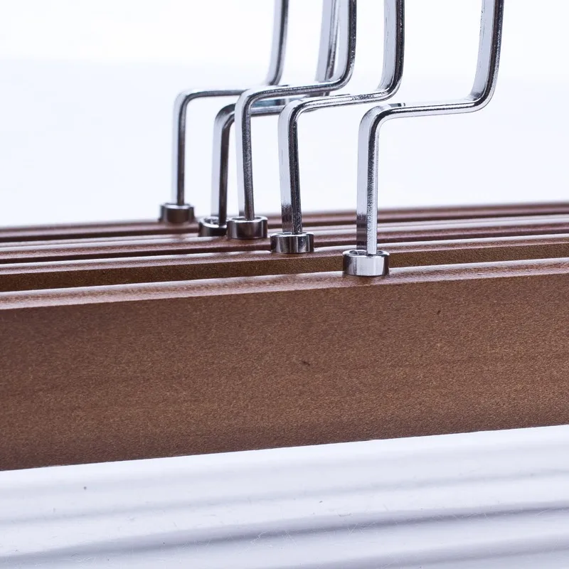 مشبك رف السراويل الخشبية الصلبة متجر الملابس الخشبية شماعات السراويل المنزلية شماعات السراويل الخشبية مشبك تنورة سلس شماعات #2