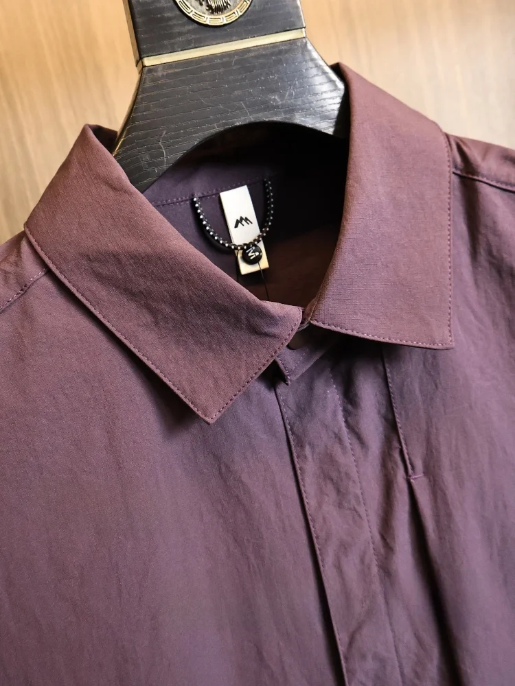Outdoor Men's Lightweight Waterproof Breathable Long Sleeve Shirt Jacket Autumn Fashion Urban Style Loose Fit Button up
