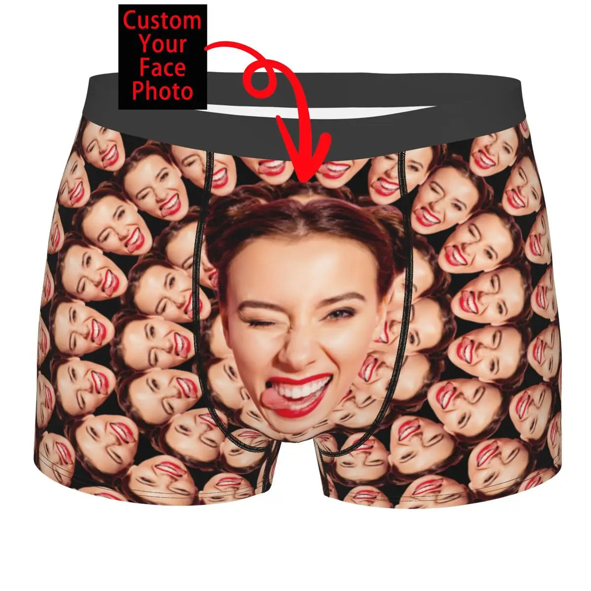 

Personalized Custom Your Photo Face Boxers Shorts Mens Customized Briefs Underwear Fashion Underpants