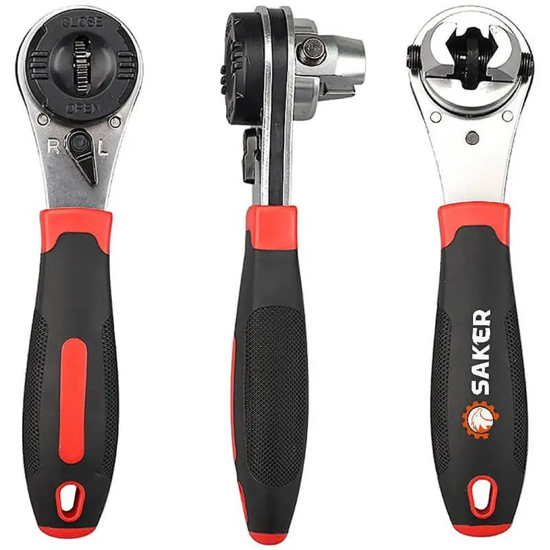 Saker Multifunctional Ratchet Wrench Quick Release Spanner Socket Drive Adjustable Non-Slip For Car Bicycle Repair Hand Tools
