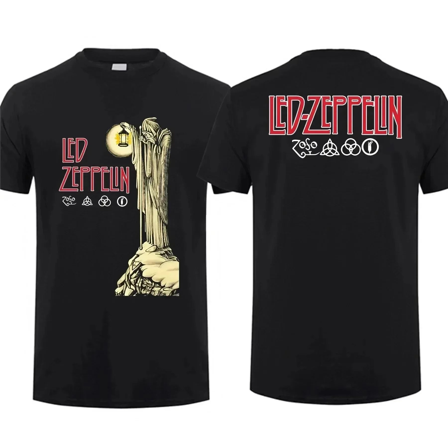 Camiseta Vintage de la Banda de Rock Led Zeppelin para Hombre, Ropa de Verano de Poliéster Y2K, Transpirable, a la Moda, Hip Hop, Manga Corta, Unisex
