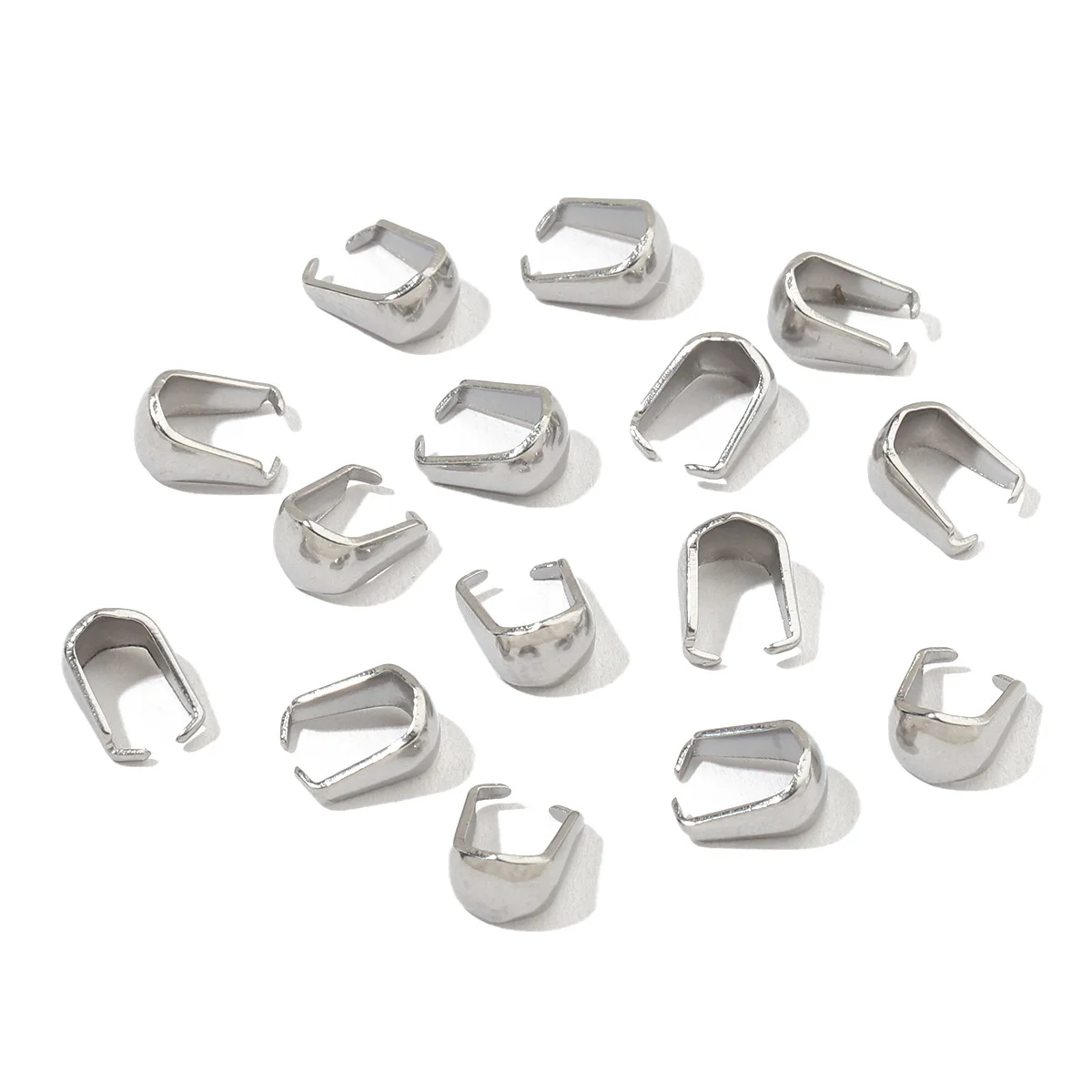 

30Pcs/Lot Stainless Steel Clips Clasps DIY Pinch Clip Bail Connector For DIY Making Necklace Jewelry Findings Accessories