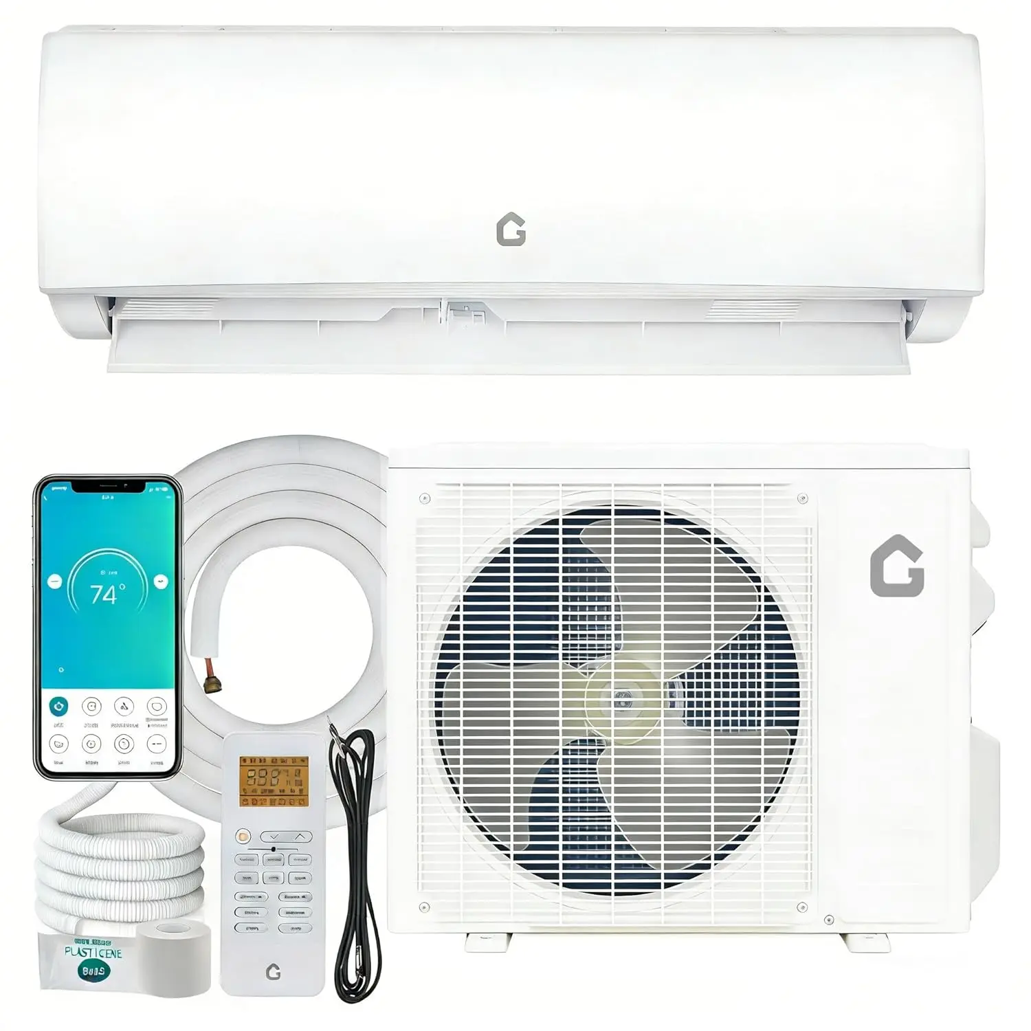 

23000 BTU Mini Split AC/Heating System, 230V WIFI Enabled Energy Efficient Mini Split Unit,Wall-Mounted Split Air, Custom