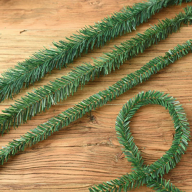 5.5 M Christmas Rattan Pine Needle Straw Ratchet Ribbon Shaped Freely Wreath DIY Handmade Garland Decorations 4-8Cm Encryption