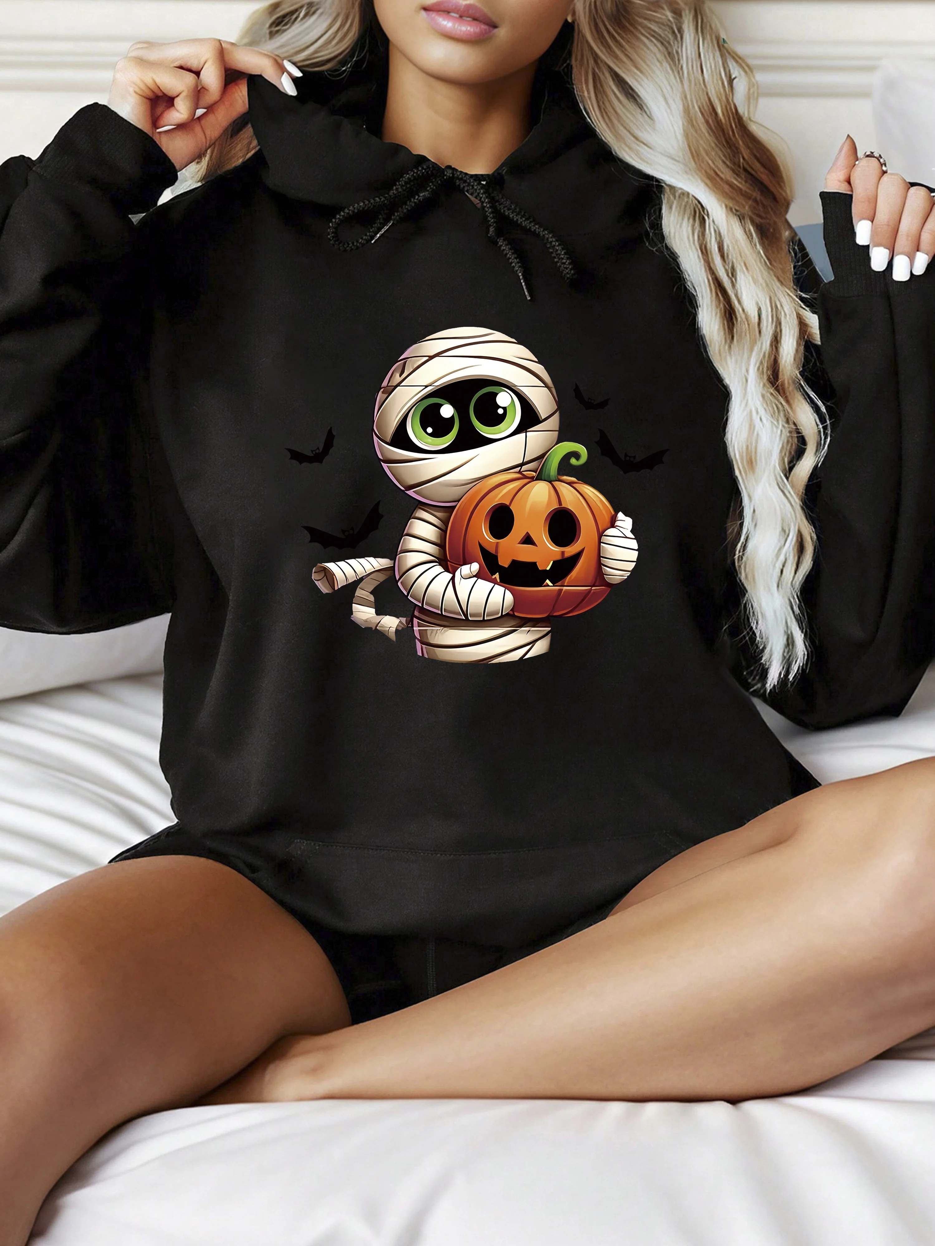 

Halloween Graphic Printing Autumn and Winter Pure Cotton Men's and Women's Hoodies Outdoor Street Sports Training Brand Trend