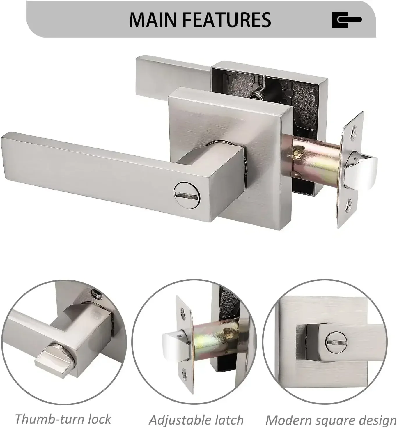 10 Pack Square Door Lever Privacy Door Lock  Door Knobs Storage