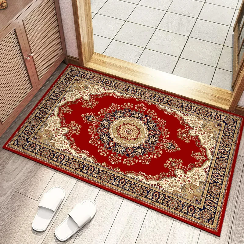 Vintage-Stil Europäischer Willkommens-Teppich für Wohnzimmer Dekorative Fußmatte Weiche Rutschfeste Bodenmatte für Innen-Eingangsbereich WILLKOMMEN Teppich