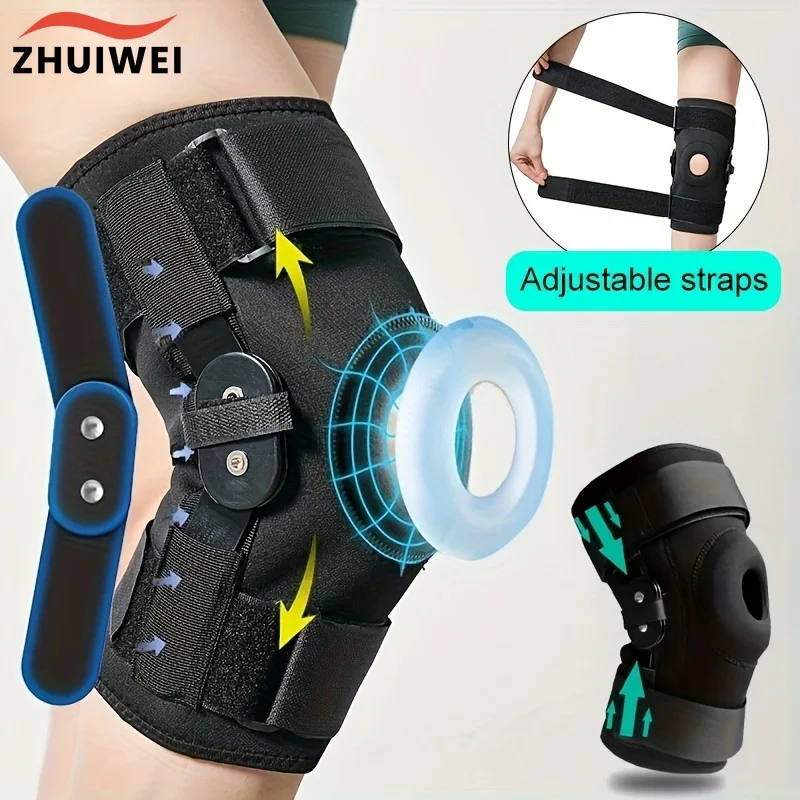 

1pc- Adjustable Knee Brace with Side Stabilizers & Patella Gel Pads for Men & Women, Knee Pad Support for Knee Joint,