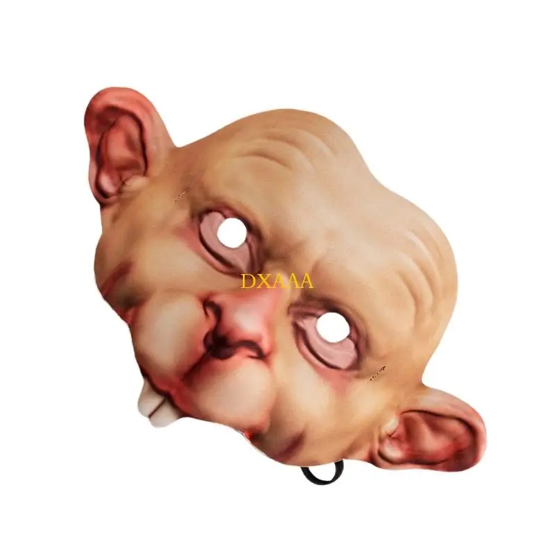 DXAA リアルなマウスマスク マウスマスク 歯付き ハロウィン コスプレ コスチューム アクセサリー アニマルマスク 調節可能 大人 子供 ギフト用