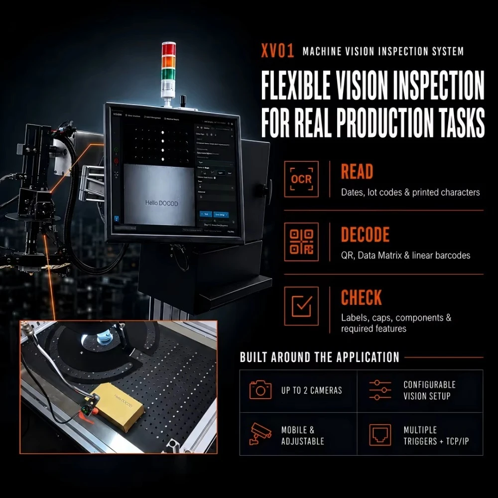 XV01 AI-Powered Visual Inspection System Dynamic Data Reading One Product One Code Traceability for Quality Control