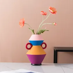 Painted Vase Modern Simple Living Room Bedroom Ceramic Vase Table Flower Decoration Living Room Decoration Ceramic Vase Decor
