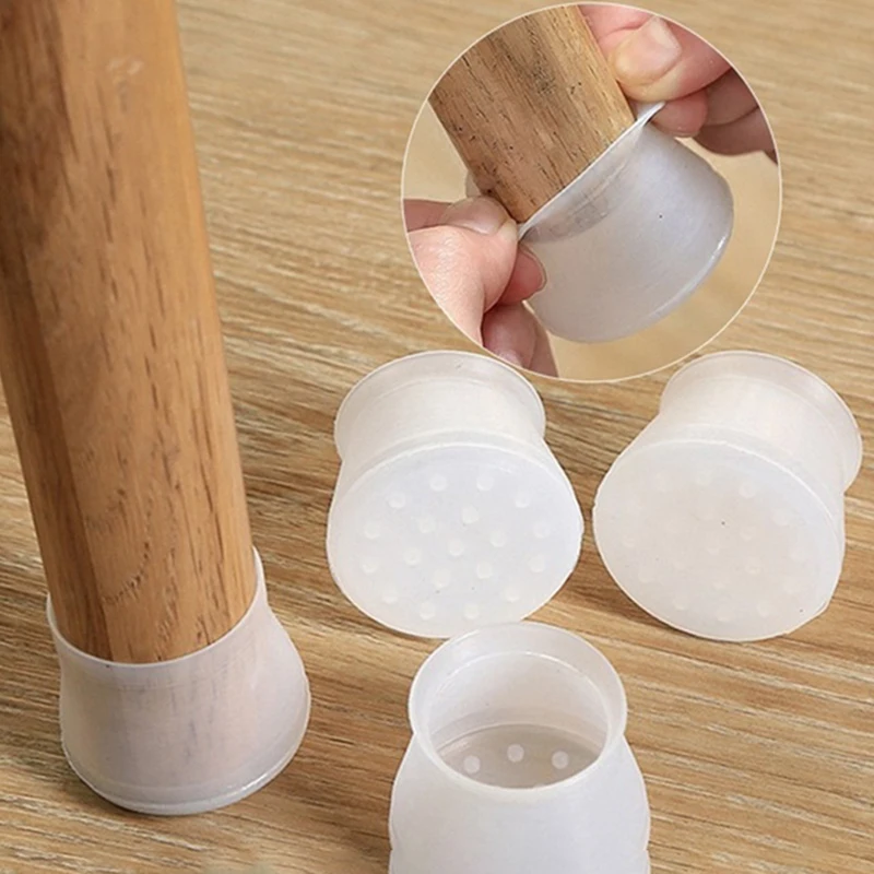 20PCS/Pack Silicone Furniture Chair Legs Floor Protection Chair Cover Round Anti-slip Table Feet Pad For Chair Floor Protector