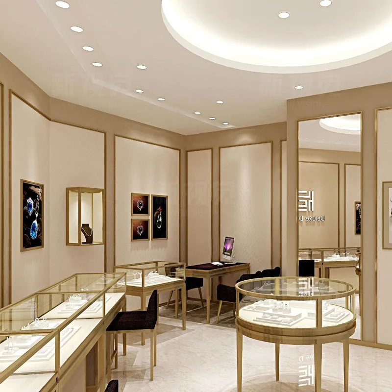 Custom. luxury jewelry cabinet store furniture custom jewelry store fixtures glass display showcase for jewelry shop