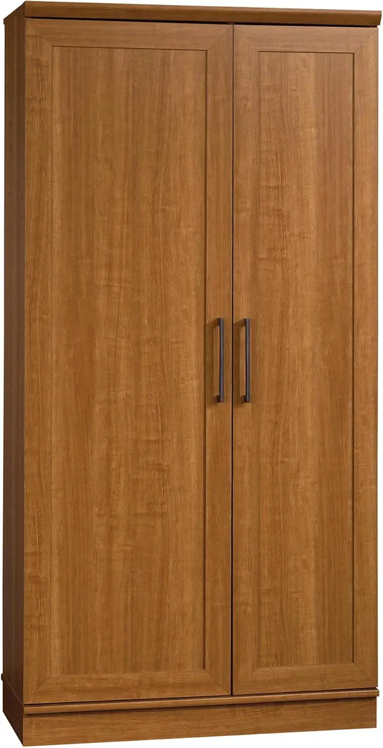 HomePlus Storage Pantry Cabinets Sienna Oak Finish Wall Anchor Kit Provided To Help Prevent Tip-over Accidents