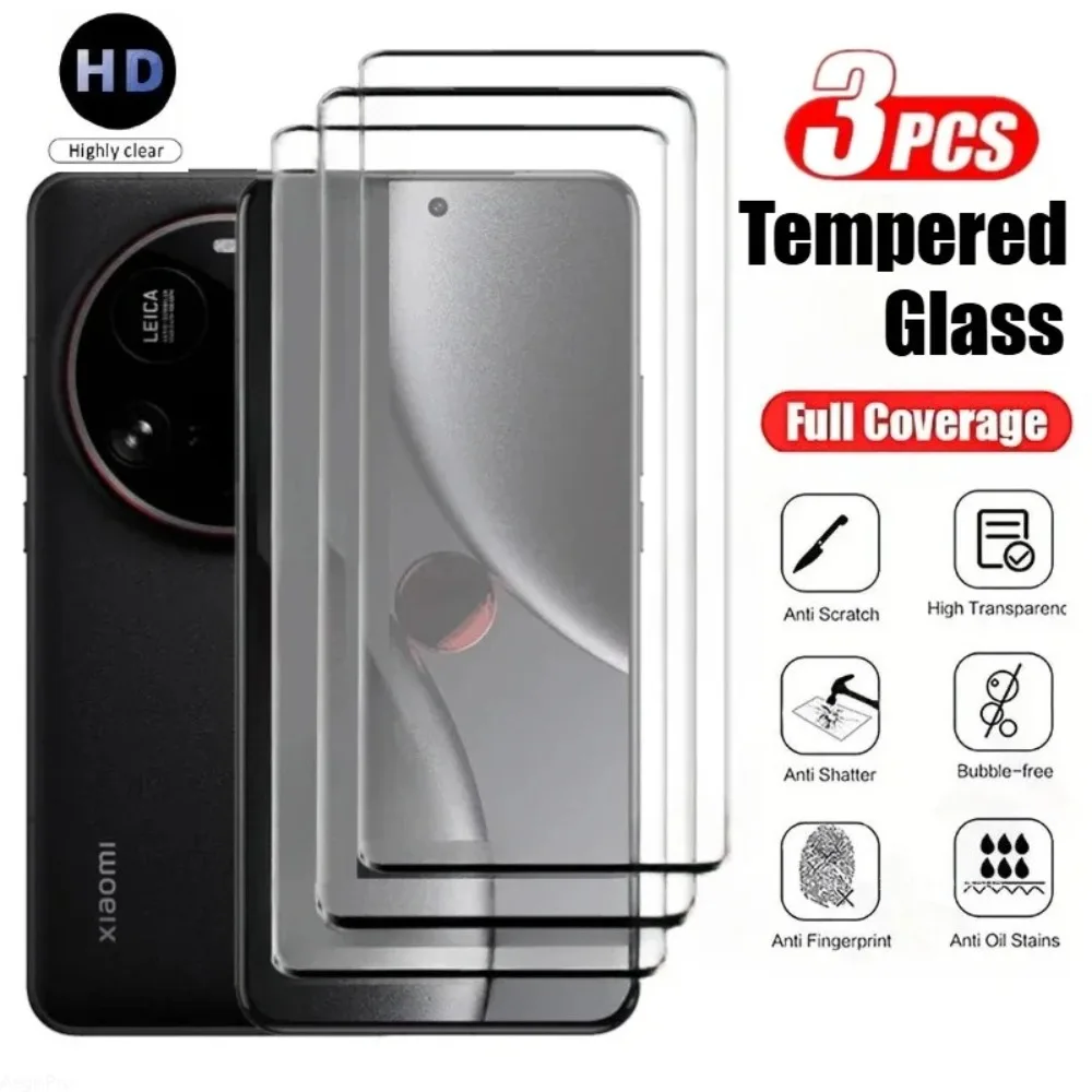 3 Stücke 9D Vollständige Abdeckung Displayschutzfolie Für Xiaomi 15 14 13 Ultra 14T 13T 13 14 15s Pro 13 Lite Licht Fingerabdruck Anti-Shatter