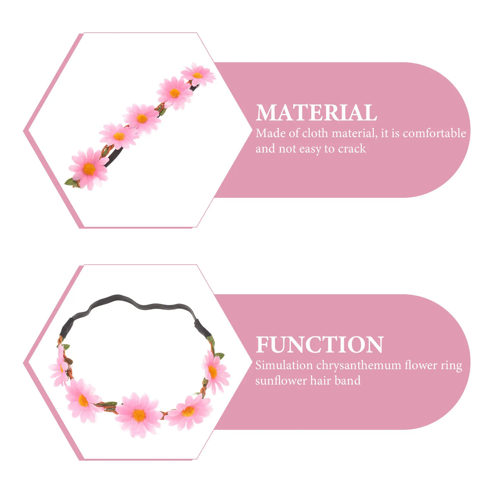 

10Pcs Daisy Flower Headbands Adjustable Hair Wreath Garland for Women Wedding Photography Props Flower Headband