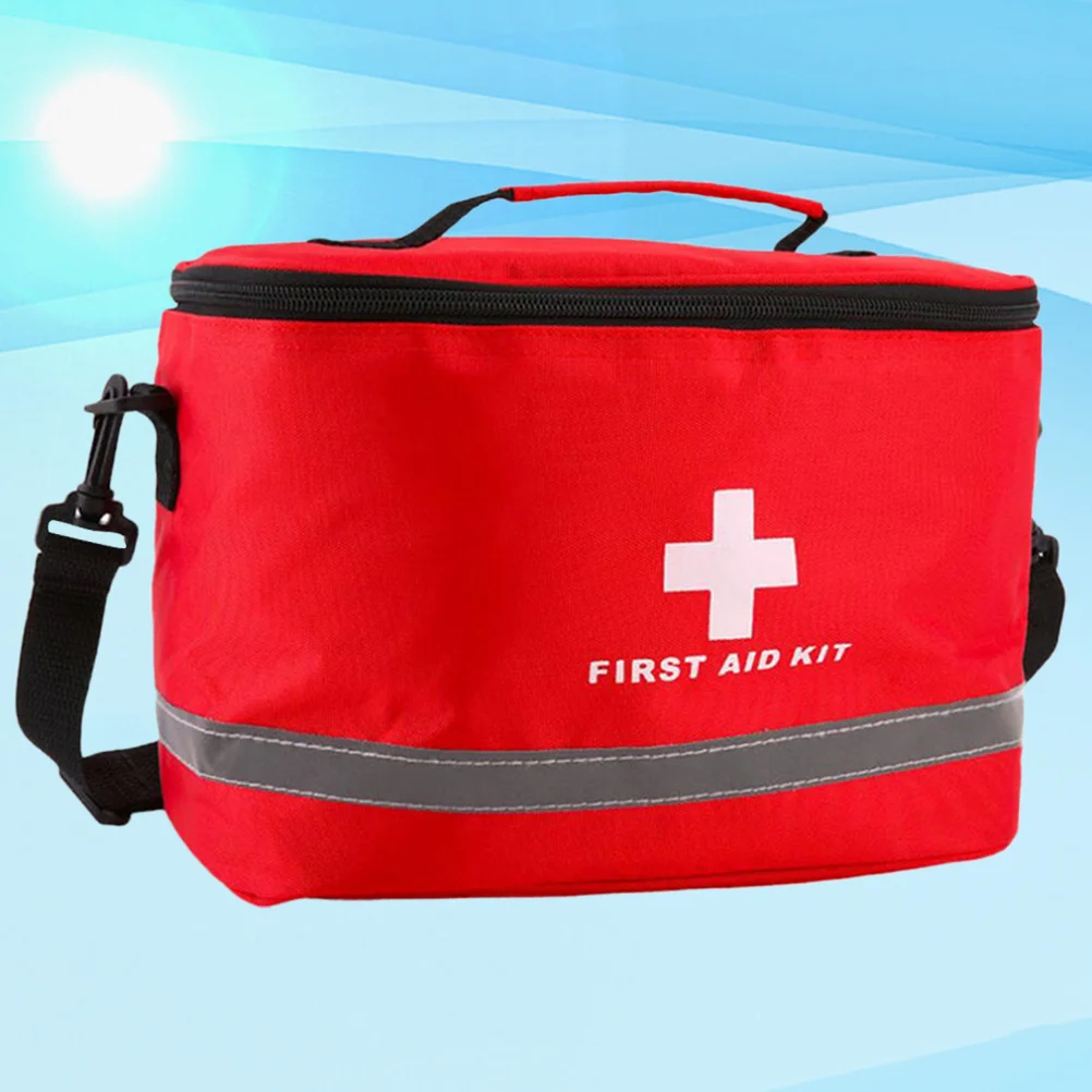

Cylinder Shape First Aid Bag Red Waterproof Durable Outdoor Emergency Survival Kit Handheld Shoulder Shoulder Girdle
