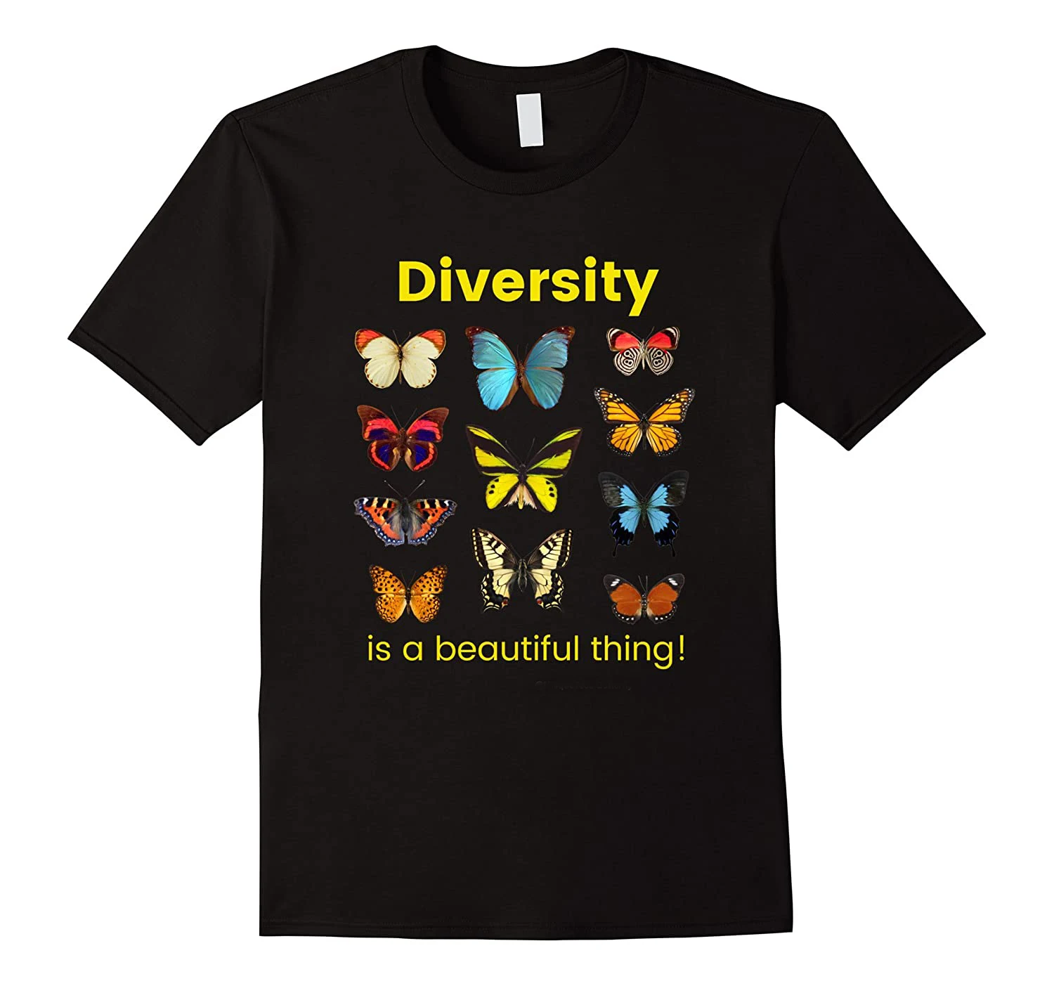 Diversity Is A Beautiful Thing! All Kinds of Butterflies T-Shirt 100% Cotton O-Neck Short Sleeve Casual Mens T-shirt Size S-3XL