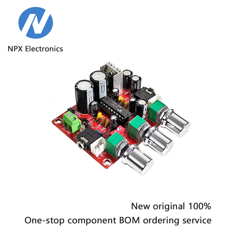 

High-end audio speaker power amplifier preamplifier frequency control panel for adjusting bass and treble in two-channel mode