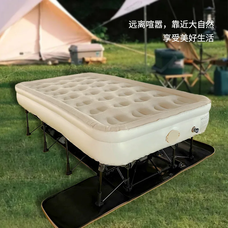 Bracket Airbed Double Air Bed Household Outdoor Foldable and Portable Camping Automatic Inflatable Floating Moisture-Proof