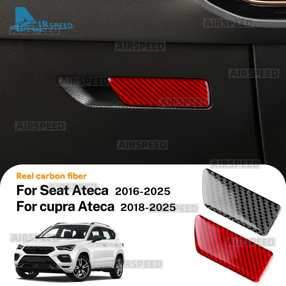 

Настоящая мягкая наклейка из углеродного волокна для SEAT Ateca 5F 2016-2025 для Cupra Ateca 5F 2018-2025 LHD RHD, отделка ящика для хранения пассажиров