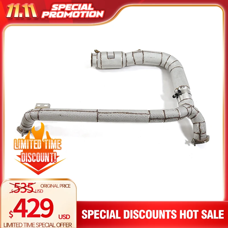 Discount offer downpipe with heat shield  with catalysis for Porsche 718 2.0T  HMD exhaust system Quality certification