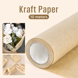 10m Brown Kraft Paper Roll Gift Wrapping Transport Packing DIY Art Craft Biodegradable Thick Paper Wrap 10/20/30/45cm