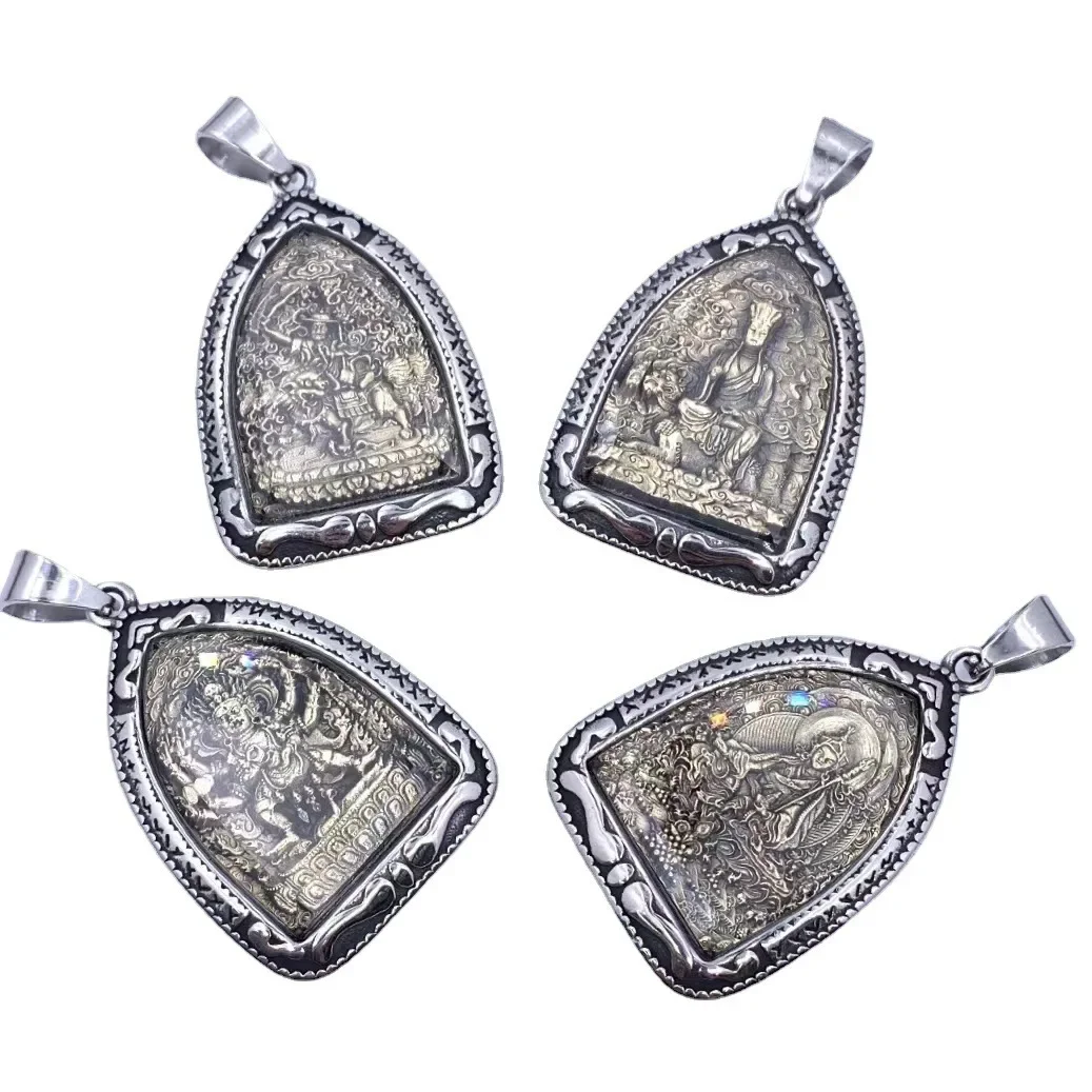 جديد ستة المسلحة ماهاكالا بوذا تعويذة التيتانيوم الصلب خمر تاشي يسه قلادة قلادة زانغ وانغ بوذا قلادة #1